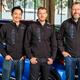 GM President Dan Ammann (the older guy) standing in front of a Chevy Bolt with Cruise Automation co-founders Kyle Vogt and Daniel Kan. Photo: GM